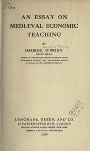 Cover of An essay on mediæval economic teaching by George Augustine Thomas O'Brien