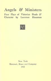 Front cover of Angels & ministers by Laurence Housman