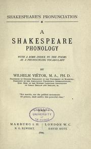 Cover of Shakespeare's pronunciation by Wilhelm Viëtor