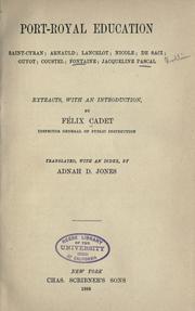 Front cover of Port-Royal education by Félix Cadet
