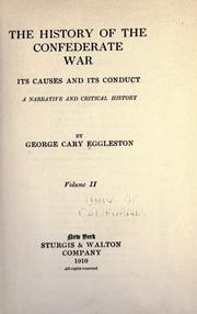 Front cover of History Of The Confederate War 2 Volumes by George Cary Eggleston