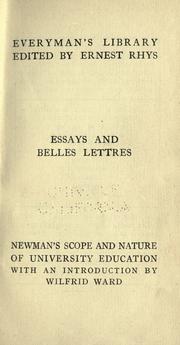Front cover of On the scope and nature of university education by John Henry Newman