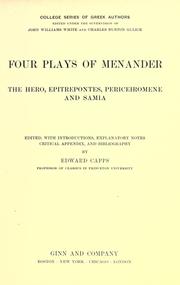 Cover of Four plays of Menander by Menander of Athens
