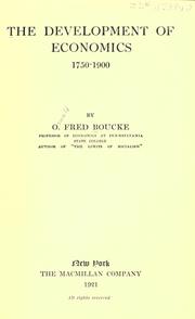 Cover of The development of economics, 1750-1900 by O. Fred Boucke