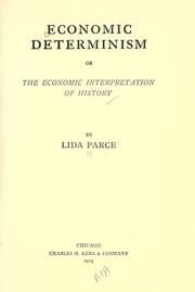 Cover of Economic determinism by Lida Parce