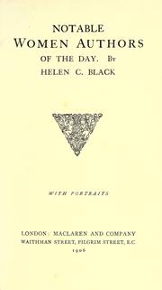 Front cover of Notable women authors of the day by Helen C. Black