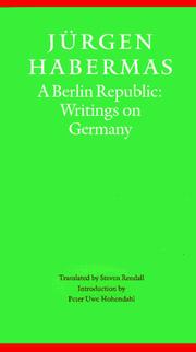 Front cover of A Berlin republic by Jürgen Habermas