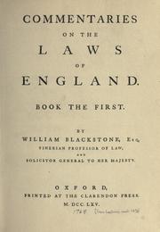 Front cover of Commentaries on the laws of England by Sir William Blackstone