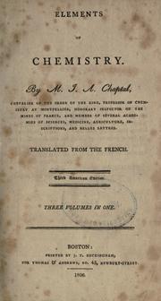 Front cover of Elément de chimie by Chaptal, Jean-Antoine-Claude comte de Chanteloup