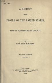 Front cover of A history of the people of the United States by John Bach McMaster