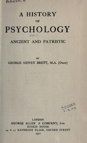 Cover of History of psychology by George Sidney Brett