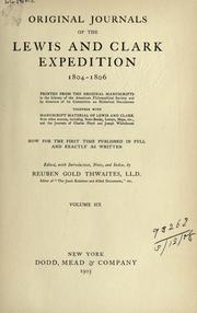 Cover of Original journals of the Lewis and Clark Expedition, 1804-1806 by Meriwether Lewis