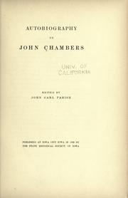 Front cover of Autobiography of John Chambers by Chambers, John