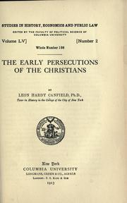 Cover of The early persecutions of the Christians by Leon H. Canfield