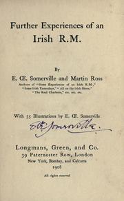 Front cover of Further experiences of an Irish R.M. by E. OE. Somerville