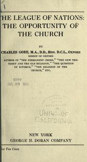Front cover of The League of Nations by Charles Gore M.A.