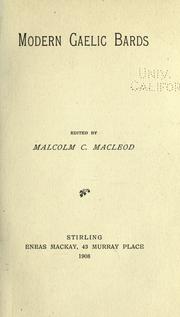 Cover of Modern Gaelic bards by Malcolm Chisholm Macleod