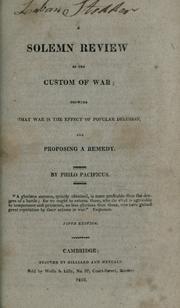 Cover of A solemn review of the custom of war by Noah Worcester