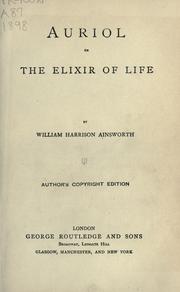 Front cover of The elixir of life (Auriol) by William Harrison Ainsworth