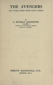 Front cover of The avengers and other poems from South Africa by G. Murray Johnstone