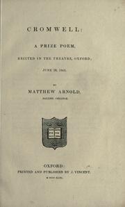 Cover of Cromwell by Matthew Arnold