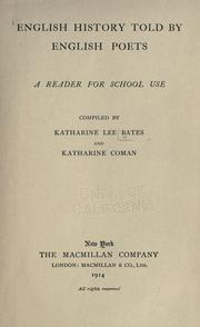 Cover of English history told by English poets by Katharine Lee Bates