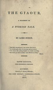 Front cover of The giaour, a fragment of a Turkish tale by Lord Byron