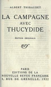 Cover of La campagne avec Thucydide by Albert Thibaudet