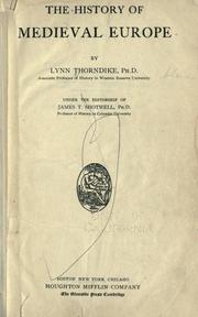 Cover of The history of medieval Europe by Lynn Thorndike