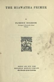 Front cover of The Hiawatha primer by Florence Holbrook