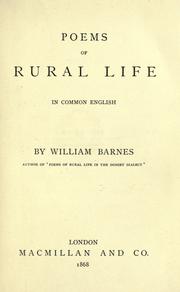 Front cover of Poems of rural life by William Barnes