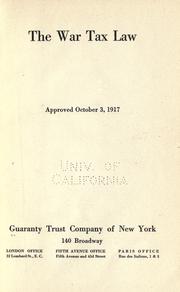 Front cover of War Revenue Act (1917) by United States