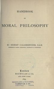 Front cover of Handbook of moral philosophy by Calderwood, Henry