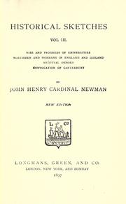 Front cover of Historical Sketches by John Henry Newman