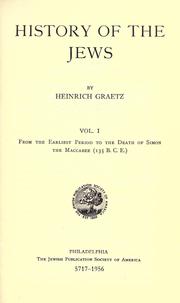 Cover of History of the Jews by Heinrich Hirsch Graetz