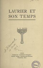 Cover of Laurier et son temps by L.-O David