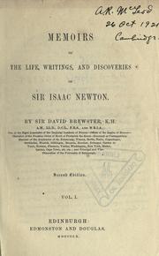 Cover of Memoirs of the life, writings, and discoveries of Sir Isaac Newton by Sir David Brewster