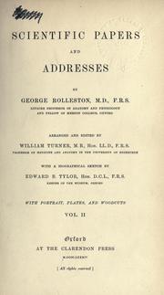 Front cover of Scientific papers and addresses by George Rolleston