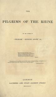 Cover of The pilgrims of the Rhine by Edward Bulwer Lytton, Baron Lytton