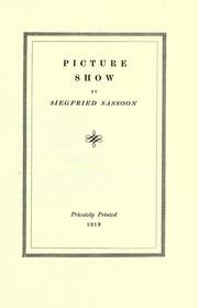 Cover of Picture-show by Siegfried Sassoon
