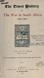 Cover of The Times history of the war in South Africa, 1899-1902 by Leo Amery