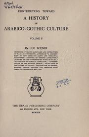 Cover of Contributions Toward a History of Arabico-Gothic Culture by Leo Wiener