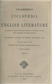 Front cover of Chambers's cyclopaedia of English literature by Robert Chambers