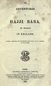 Front cover of The adventures of Hajji Baba, of Ispahan, in England by James Justinian Morier