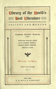 Front cover of Library of the world's best literature, ancient and modern by Charles Dudley Warner