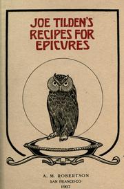 Front cover of Joe Tilden's recipes for epicures by Joe Tilden
