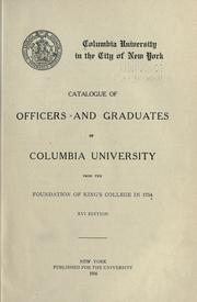 Cover of Catalogue of officers and graduates of Columbia university from the foundation of King's college in 1754 by Columbia University.