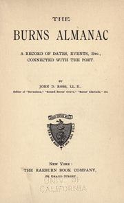 Cover of The Burns almanac by John Dawson Ross