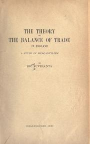 Front cover of The theory of the balance of trade in England by Bruno Suviranta
