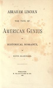 Cover of Abraham Lincoln by Blanchard, Rufus